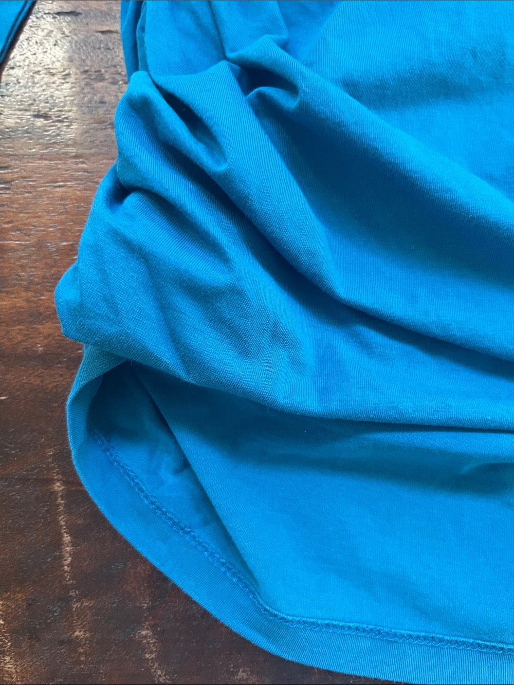 SUNDANCE Vanessa Faux Wrap Long Sleeve Tee Top Vibrant Teal/Blue Women's M - Picture 8 of 10